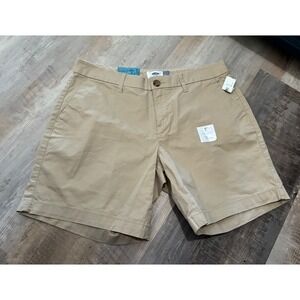 Old Navy Womens Everyday Chino Shorts Tan Khaki 7 Inch Inseam Size 6 NWT